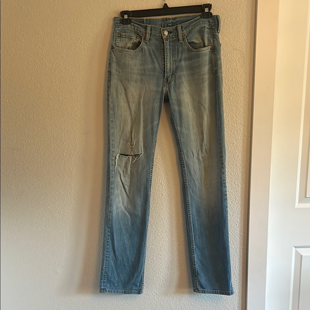 Distressed Light Blue Jeans